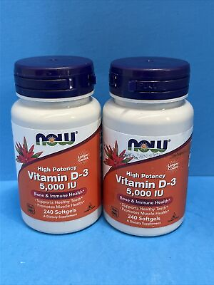 #ad #ad Lot Of 2 Now Foods High Potency Vitamin D 3 5000 IU 240 Softgels Each 03 2027 $21.00