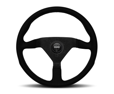 #ad Momo Montecarlo Alcantara Fits Steering Wheel 350 Mm Black Black Stitch Black $240.95