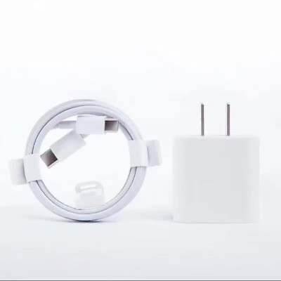 #ad Apple iPhone 20W Fast Charger USB C Power Adapter With Cord White $9.99