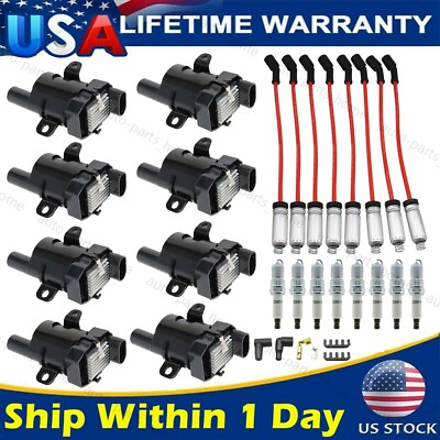 #ad 8Pack Ignition CoilSpark PlugWires set For Chevy Silverado 1500 2500 GMC UF262 $130.99