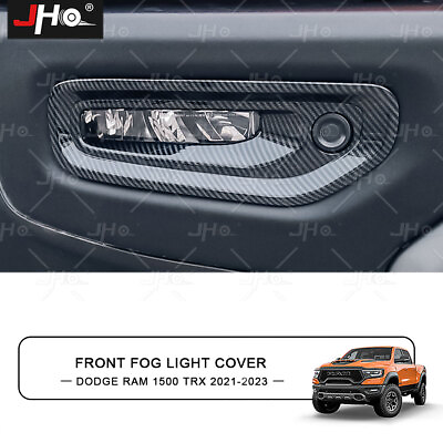 #ad Car Front Fog Lamp Decor Carbon Grain Cover Trim for Dodge Ram 1500 TRX 2022 $43.97