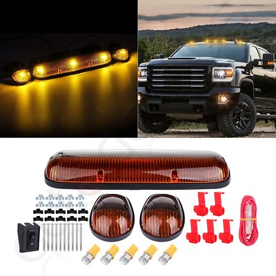 #ad for Chevy Silverado GMC Sierra 3x Amber Cab Roof Marker Lights T10 Amber LED $27.71