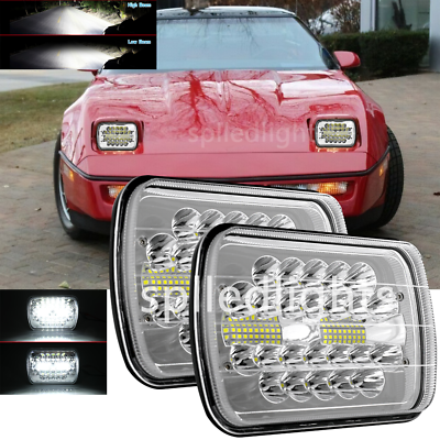 #ad 2PCS 7x6 LED Headlights Projector Hi Lo Beam Fit for Chevy Corvette C4 1984 1996 $31.66