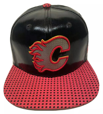 Zephyr NHL Calgary Flames quot;Poly Carbon 3Mquot; Flat Bill SnapBack Hat NEW WITH TAGS $34.99