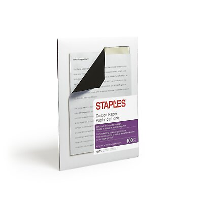 #ad Staples 8.25quot; x 11.25quot; Medical Carbon Paper Black 100 Sheets Ream 200 Carton $25.26
