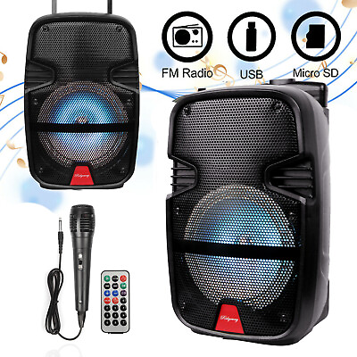 #ad 3000W Portable Bluetooth Party Speaker System Subwoofer Heavy Bass w Microphone $42.99