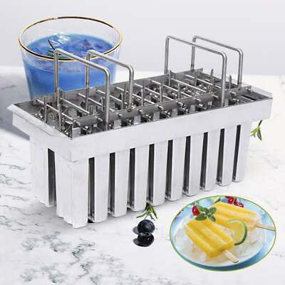 #ad 20pcs Ice Cream Mold Metal Ice Cream Stick Holder Stainless Steel Mold for DIY $60.80