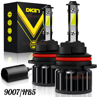 #ad 2PCS 4 Side 9007 HB5 LED Headlight Kit Hi Lo Dual Beam Bulbs 32000LM 6500K White $14.49