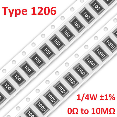 #ad 1206 SMD Resistors 1 4W ±1% Type 1206 SMT Resistance 249 Values Can Be Selected $145.00