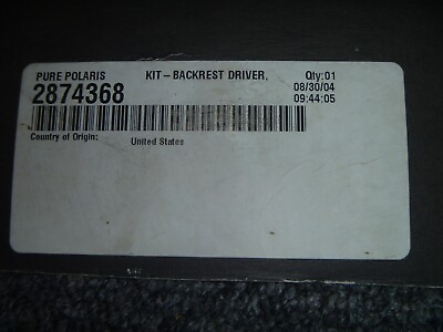 #ad Polaris Snowmobile Driver Backrest Kit OEM Part No. 2873246 $94.50