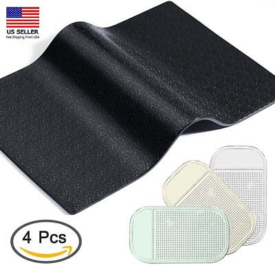 #ad 4 PCS Anti Slip Car Dash Sticky Pads 2 Size Heat Resistant Reusable Mats $7.89