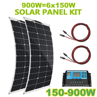 #ad 150W 900W Portable Solar Power Station Generator Solar Panel Kit w LiFePO4 MMPT $236.98