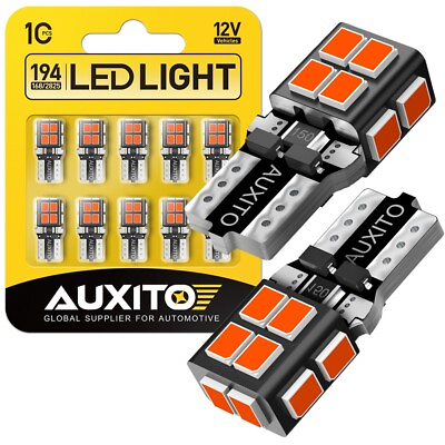 #ad 10X AUXITO LED Parking Light Bulbs 168 194 2825 T10 Wedge Canbus Super Red 12V $14.99