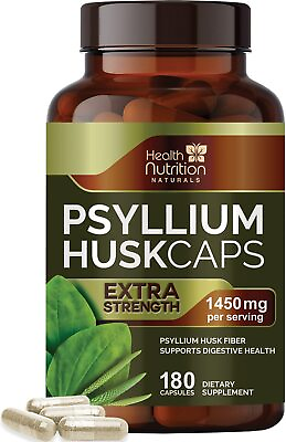 #ad High Absorption Psyllium Husk Fiber Caps 1450 mg Natural Soluble Fiber Capsules $12.02