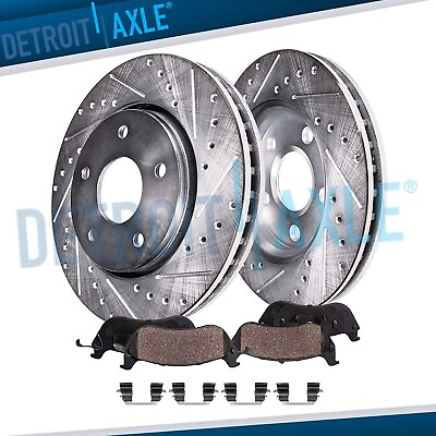 #ad Front Drilled Slotted Rotors Brake Pads for 2006 2009 2010 2011 Honda Civic $72.12