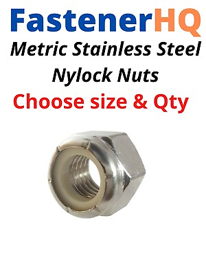 #ad Stainless Metric Nylon Nylock Hex Nuts DIN 985 Choose size amp; Qty $42.00