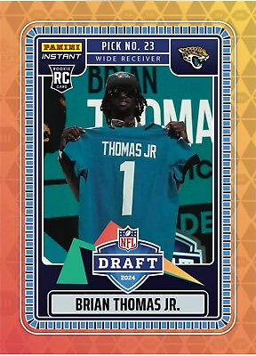 #ad 2024 Instant BRIAN THOMAS JR. RC NFL DRAFT NIGHT Rookie #’d 1 Print PRESALE $5.98