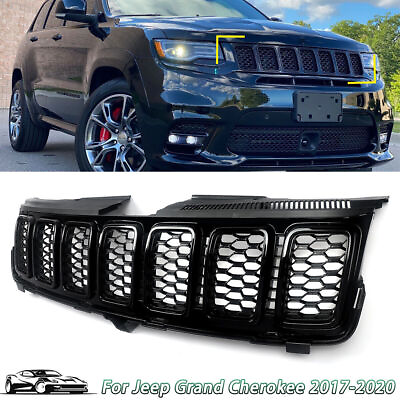 #ad For 2017 2020 Jeep Grand Cherokee Front Bumper Upper Grille Gloss Black Trim US* $152.87