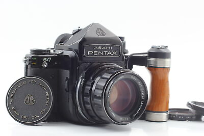 #ad Exc5 Pentax 6x7 67 Mirror Up TTL Finder SMC T 105mm f2.4 Lens Grip From JAPAN $899.99