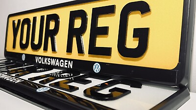 #ad 2x VOLKSWAGEN PREMIUM Number Plate Surrounds Holder Gel MOT Approved H.Quality GBP 17.99