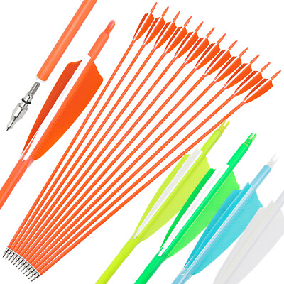 #ad Archery Carbon Arrows 30quot; SP500 600 Feathers Recurve Compound Bow Hunting Target GBP 29.99