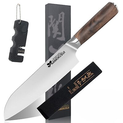 #ad Santoku Knife 7 Inch 70CR17MOV High Carbon Knife for Meat Vegetable Fruit K... $49.34