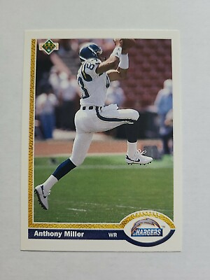 #ad ANTHONY MILLER 1991 UPPER DECK FOOTBALL CARD # 126 E1867 $1.59