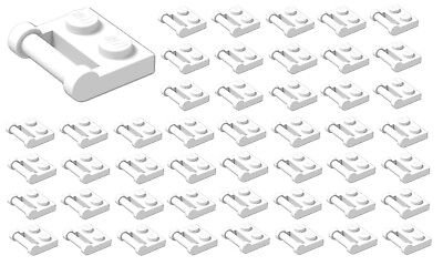 #ad ☀️NEW Lego 50x WHITE Plate Modified 1 x 2 with Bar Handle on Side Closed Ends $1.99