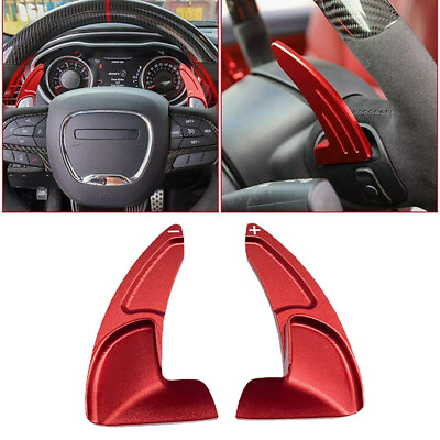 #ad 2pcs set Steering Wheel Shift Paddle Red Aluminum For Chrysler 300 300S 2015 21 $17.04