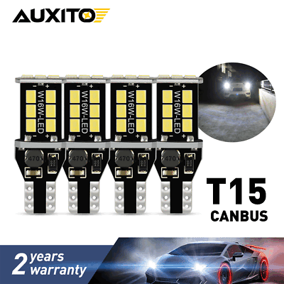 #ad 4x AUXITO 6500K White 912 921 LED Cargo Area Bulbs Reverse backup Light T15 W16w $11.39
