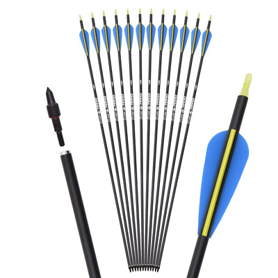 Mixed Carbon Arrow Archery Target Hunting Practice Arrows 26quot; 28quot; 30quot; Shooting $31.01