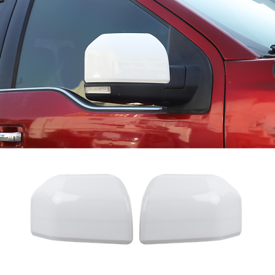 #ad 2x Rearview Top Mirror Cover Caps Overlay Trim for Ford F150 F 150 2015 20 White $31.49