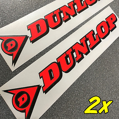 #ad Dunlop Neon RED 8.25quot; 21cm decals stickers moto gp racing sponsor gsxr SET r 1 6 $6.99