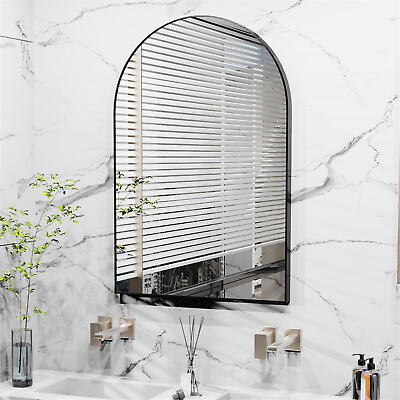 #ad Wisfor Arch Decorative Wall Mirror Shatterproof Iron Framed Double Vanity Table $99.90