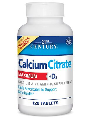 #ad 21st Century Calcium Citrate Plus D Maximum Caplets 120 Count $9.49