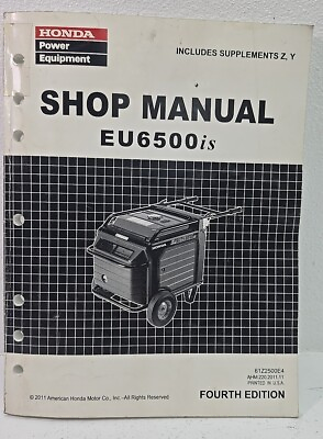 #ad Honda EU6500is Generator Shop Manual Service Supplements ZY 2011 B24.4.2 $99.99