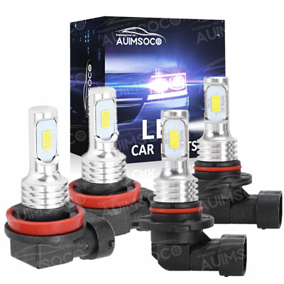 #ad 4x 6000K Xenon White LED Bulbs Headlight Kit For Chevy Ford Nissan Toyota Honda $29.57
