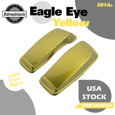 #ad Eagle Eye Yellow Normal Stretched Saddlebag Lids Fits Harley Street Road Glide $199.00
