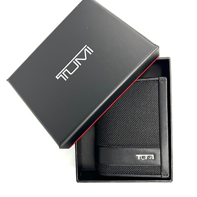#ad TUMI Alpha SLG Gusseted Card Case Black Ballistic Nylon with ID Window $79.99