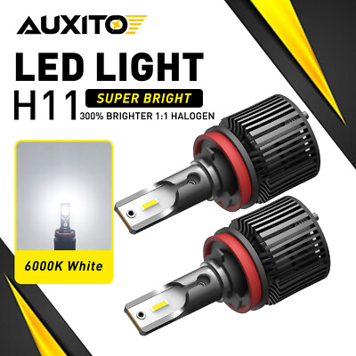 #ad H11 AUXITO LED Headlight Kit Low Beam Bulb Super Bright 6000K Bulbs Free Return $19.99