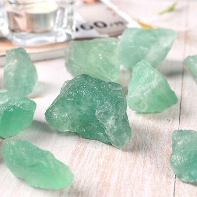 #ad Natural Green Emerald Fluorite Gemstone Rough Healing Mineral Rocks Reiki Yoga $15.99