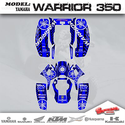#ad 3M Graphics Kits Decals Stickers Racing Team Blue 4 YAMAHA WARRIOR 350 ALL YEAR $78.67