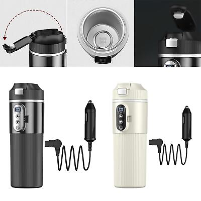 #ad Car Heating Cup Electric Heated Travel Mug Warm Bottle Hot Water 450ml Travel $37.13