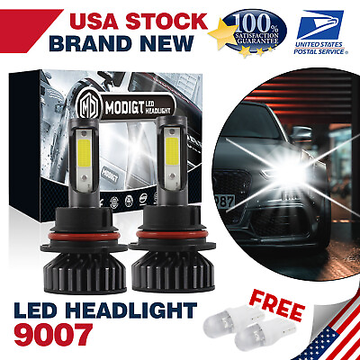 #ad 9007 LED Headlight Beam Conversion Kit High Low Bulbs 6000K Super Bright White $12.99