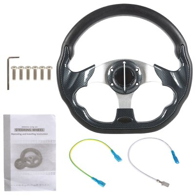 #ad Carbon Fiber Wrapped Golf Cart Steering Wheel For EZGO Yamaha and Club Car $31.58