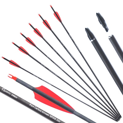 #ad Archery Hunting Pure Carbon Arrows SP300 400 for Compound Recurve Bow Shooting $19.86