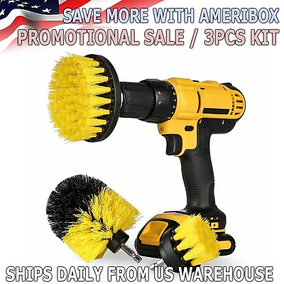 #ad Drill Brush Set Power Scrubber Drill Attachments For Carpet Tile Grout Cleaning $3.99
