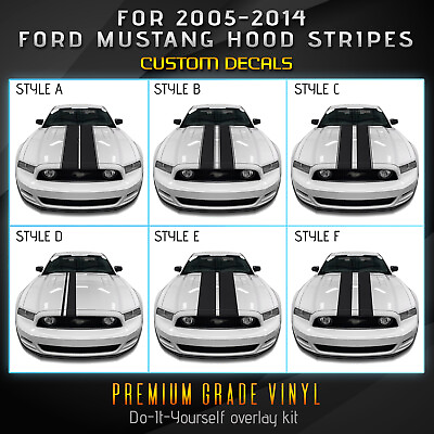 #ad For 2005 2014 Ford Mustang Hood Rally Racing Stripes Graphic Decal Matte Vinyl $15.95