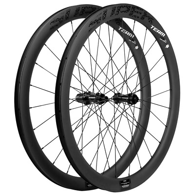 #ad 700C Road Bike Disc Brake Carbon Wheelset 45mm 28mm Tubeless Disc Brake Wheels $446.00