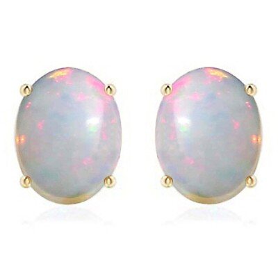 #ad Australian Opal stud earring 14K Yellow Gold $240.00